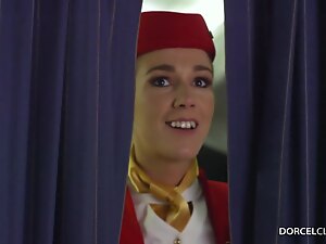 Sexy stewardesses entertain VIP clients with erotic walk-on