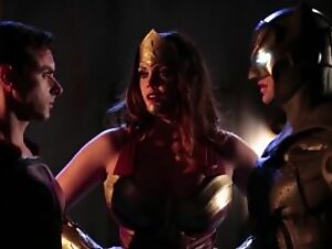 Superheroes eagerly engage in hardcore sex, using their powers to enhance their pleasure.